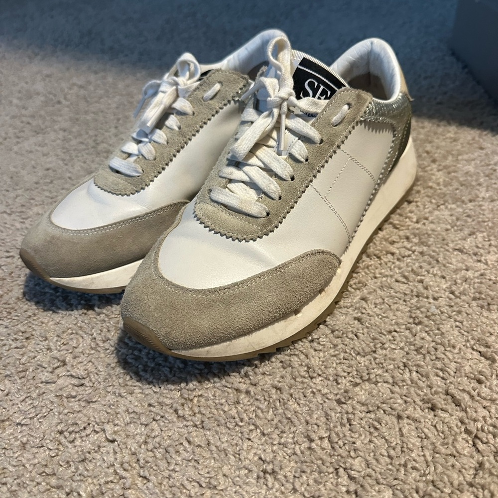 Sam Edelman White and Gray Women's Sneakers